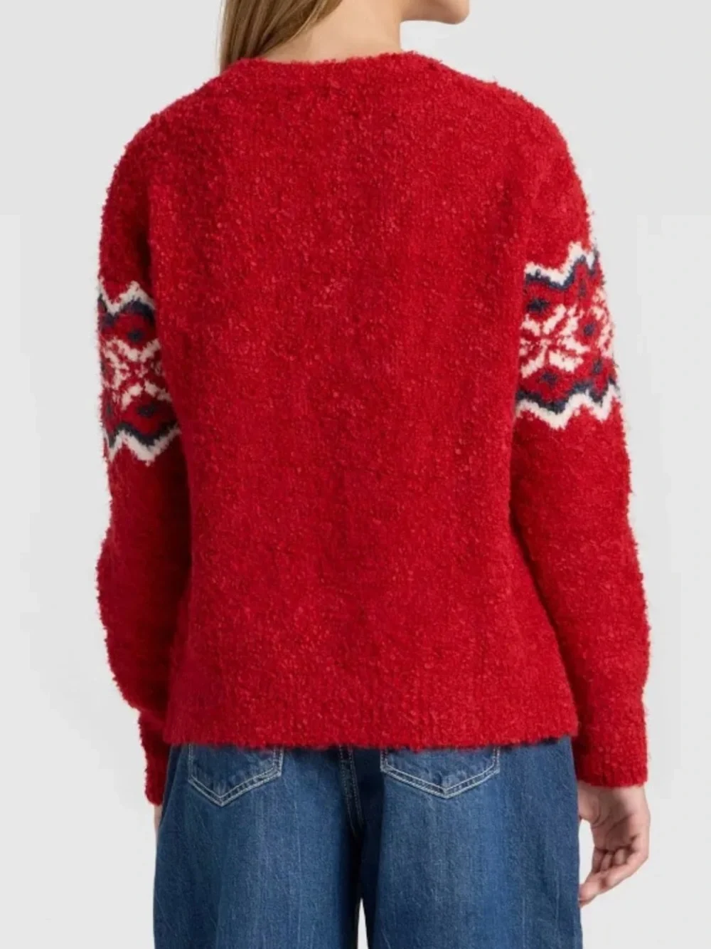 Art Class Girls' Fair Isle Boucle Holiday Sweater Red Large L (10/12) New NWT